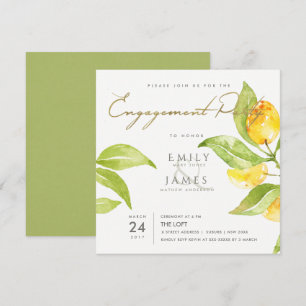 INVITACIÓN COMPROMISO DE OLIVA DE COLOR DE AGUA VERDE AMARILL