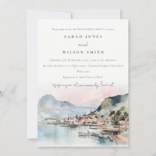 Invitación Compromiso de paisaje de acuarela de Kauai Hawaii