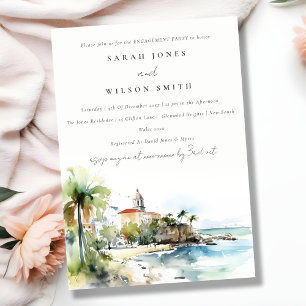 Invitación Compromiso de paisaje de San Juan Puerto Rico Chic