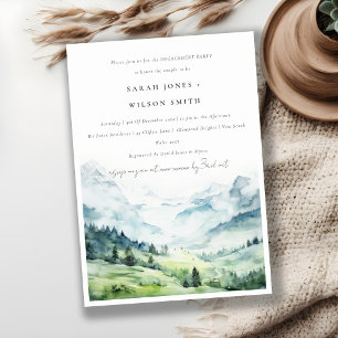 Invitación Compromiso de paisajes de montaña de nieve de colo