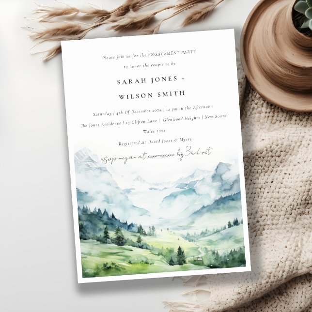 Invitación Compromiso de paisajes de montaña de nieve de colo (Subido por el creador)