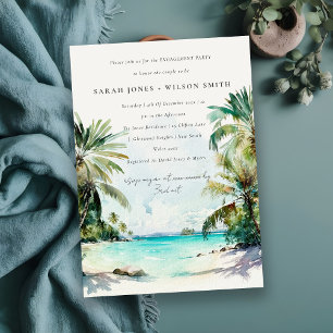 Invitación Compromiso de Palm Trees de Playa Tropical