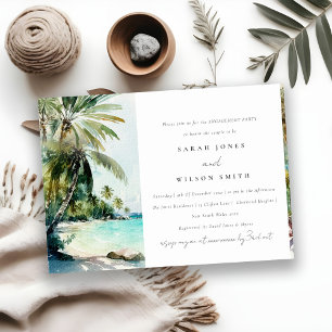 Invitación Compromiso de Palm Trees de Playa Tropical