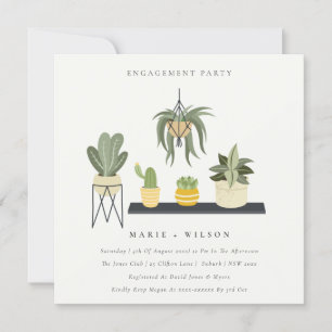 Invitación Compromiso de plantas suculentas de Leafy puteado