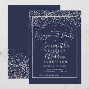 Invitación Compromiso de plata de la tipografía de los azules