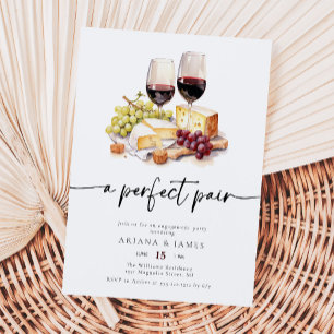 Invitación Compromiso de Queso de Agua de Pair Perfecto