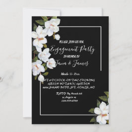 Invitación Compromiso de rosa blanca vintage