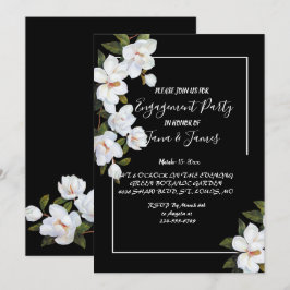 Invitación Compromiso de rosa blanca vintage