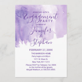 Invitación Compromiso de salpicadura violeta púrpura