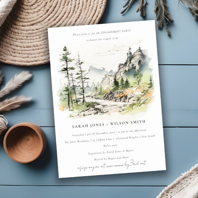 Invitación Compromiso de Sketch de paisajes de montaña de Sof (Subido por el creador)
