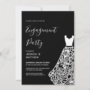 Invitación Compromiso de vestir de Boda de encaje blanco
