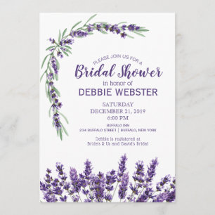 Invitación Compromiso del Boda de flores de leña morado