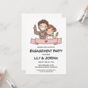 Invitación Compromiso del personalizado boda de anime de pare