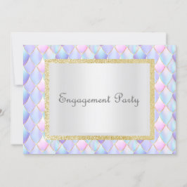 Invitación Compromiso elegante de Purpurina pastel de Sirena