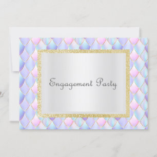 Invitación Compromiso elegante de Purpurina pastel de Sirena
