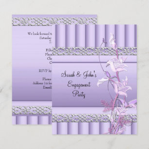 Invitación Compromiso Elegante Suave Hermoso Lila Floral
