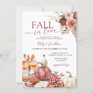 Invitación Compromiso Floral de Calabaza Marsala Enamórate