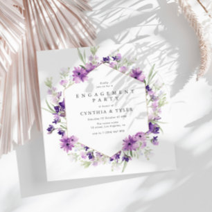 Invitación compromiso floral de lavanda