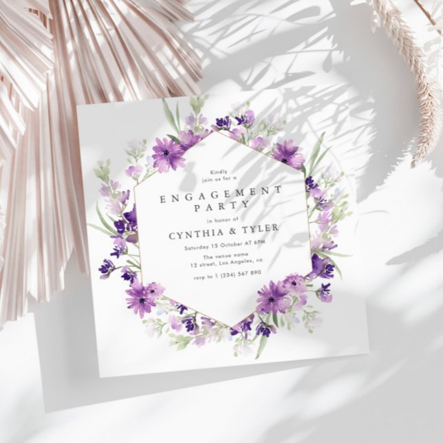 Invitación compromiso floral de lavanda (Subido por el creador)