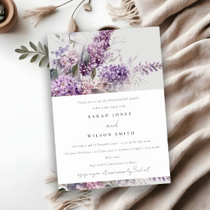 Invitación Compromiso Floral Dusky Lilac Green Cottage
