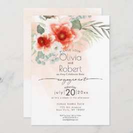 Invitación COMPROMISO | Flores de acuarela y oliage