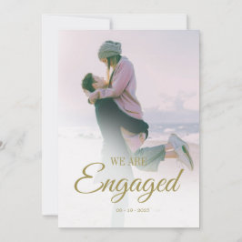 Invitación Compromiso Foto Superposición Moderna Elegante Sim