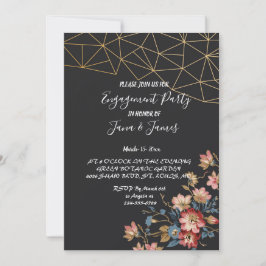 Invitación Compromiso Geométrico Dorado