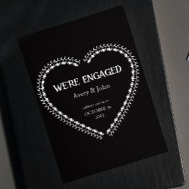 Invitación Compromiso gótico del Fiesta blanco y negro