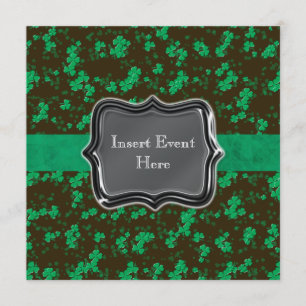 Invitación Compromiso irlandés verde negro del boda