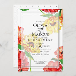 Invitación COMPROMISO | Las flores modernas de Gerbera son de