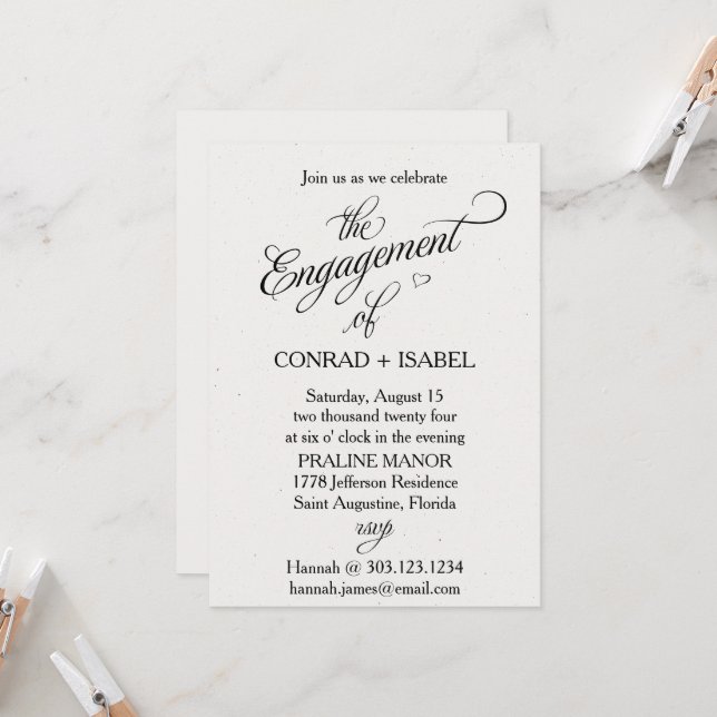 Invitación Compromiso Minimalista (Anverso/Reverso In Situ)