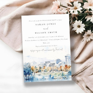 Invitación Compromiso mínimo de San José, California Watercol