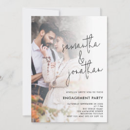 Invitación Compromiso moderno de escritura de superposición d