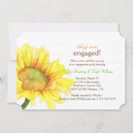 Invitación Compromiso moderno de los Bodas de girasol acuarel