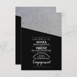 Invitación Compromiso moderno en blanco y negro