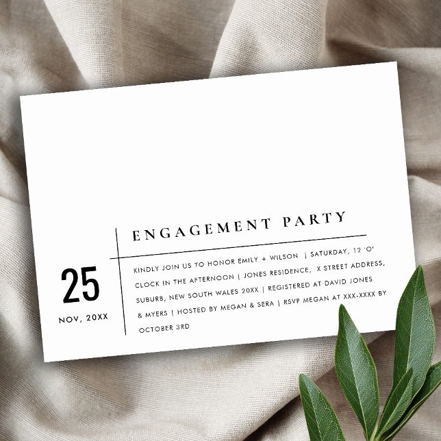 Invitación Compromiso moderno negrita de tipografía en blanco (Subido por el creador)