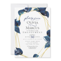 Compromiso moderno y profundo índigo azul y oro