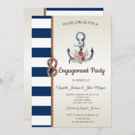 Invitación Compromiso Náutico De Las Flores De Anclaje De Acu
