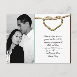 Invitación Compromiso occidental de la boda del nudo de amor