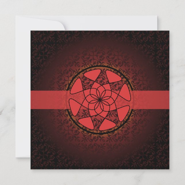 Invitación Compromiso rojo islámico del boda del bismillah (Anverso)
