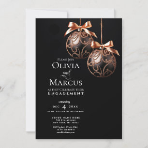 Invitación COMPROMISO   Rosa de invierno Oro Onyx Baubles