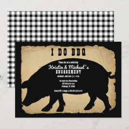 Invitación Compromiso Rústico de Hog Country I DO BBQ Invitac