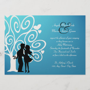 Invitación Compromiso/ Silueta de boda