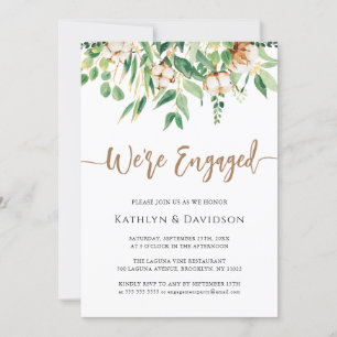 Invitación Compromiso simple con Eucalyptus Floral