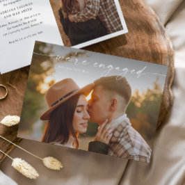 Invitación Compromiso simple de Boda de fotos con guión 2