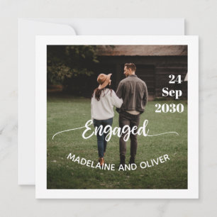 Invitación Compromiso Simple Photo Modern