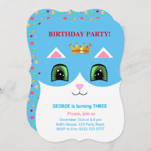 Invitación Cómpulo Turquesa y Príncipe Blanco Tuxedo Cumpleañ