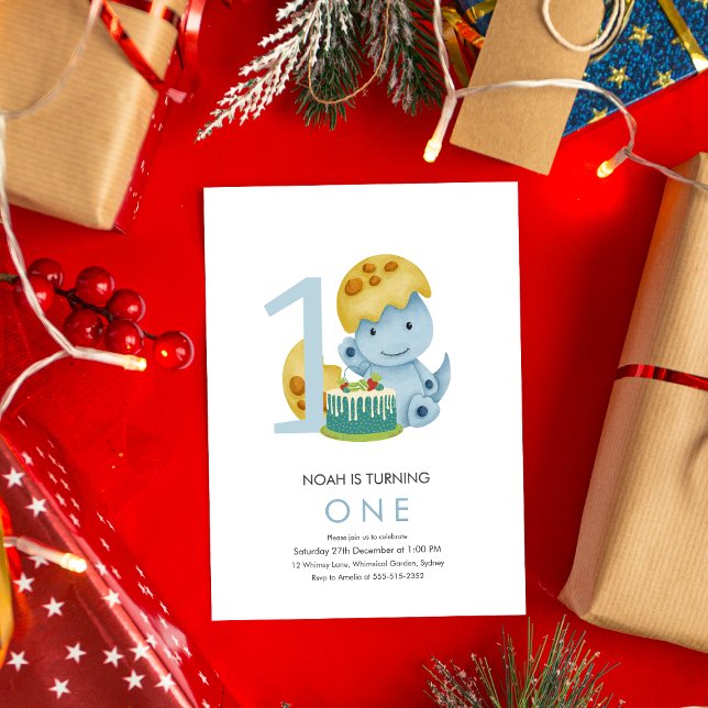 Invitación Cómputo de Stomp Dinosaur OLIVER 1º cumpleaños (Subido por el creador)