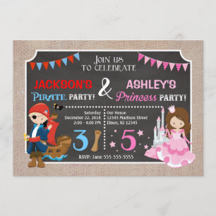 Invitación común del cumpleaños de la princesa y