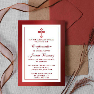 Invitación Comunicación O Confirmación De La Cruz Roja Metáli